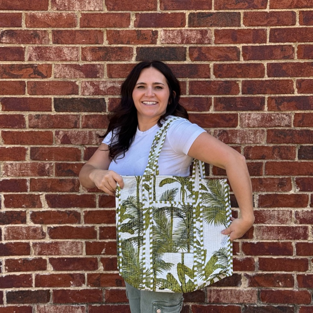 Tropical Green Tote Bag - Picture 2 of 3